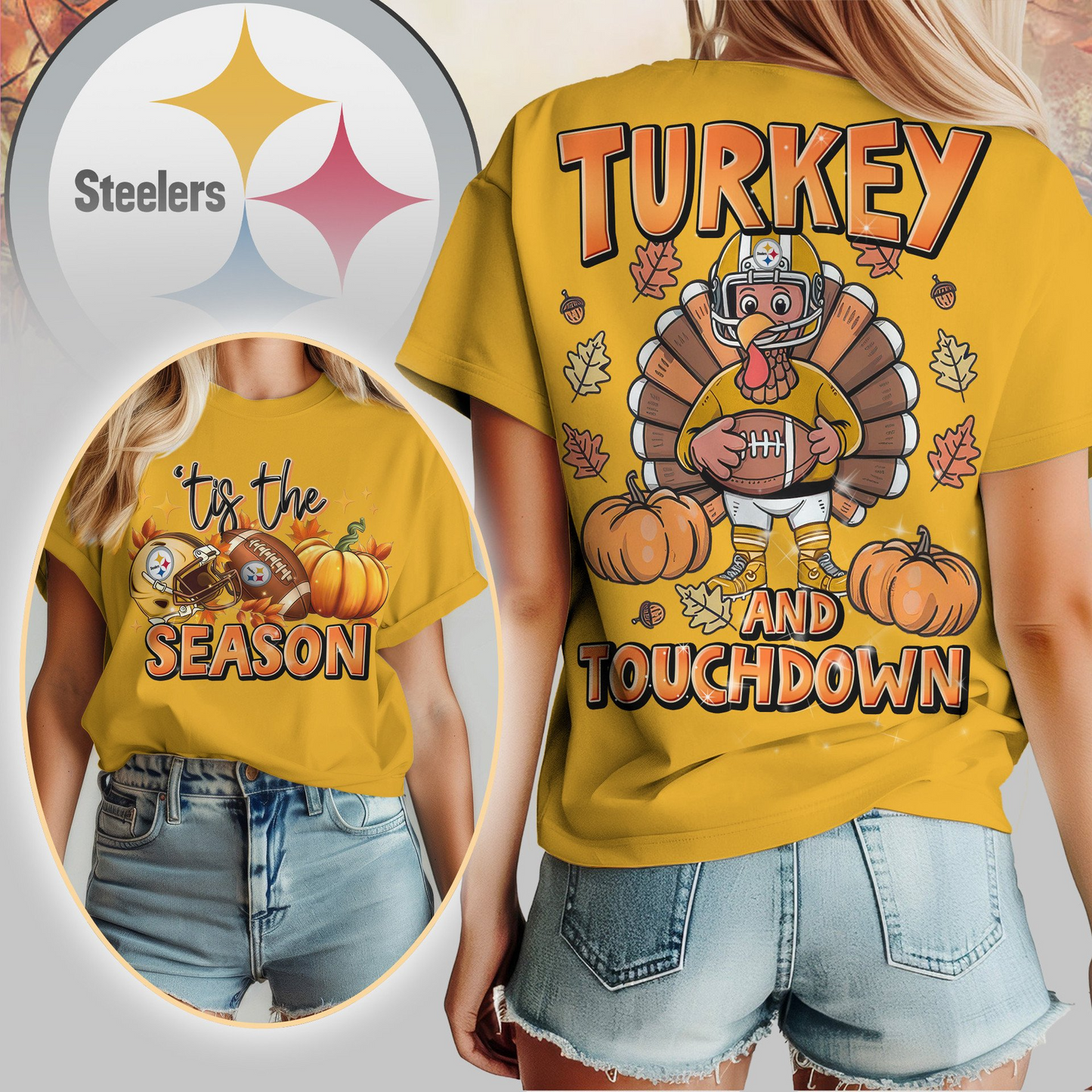 PS Premium NFL Turkey and Touchdown Women's Shirt DDT NTL