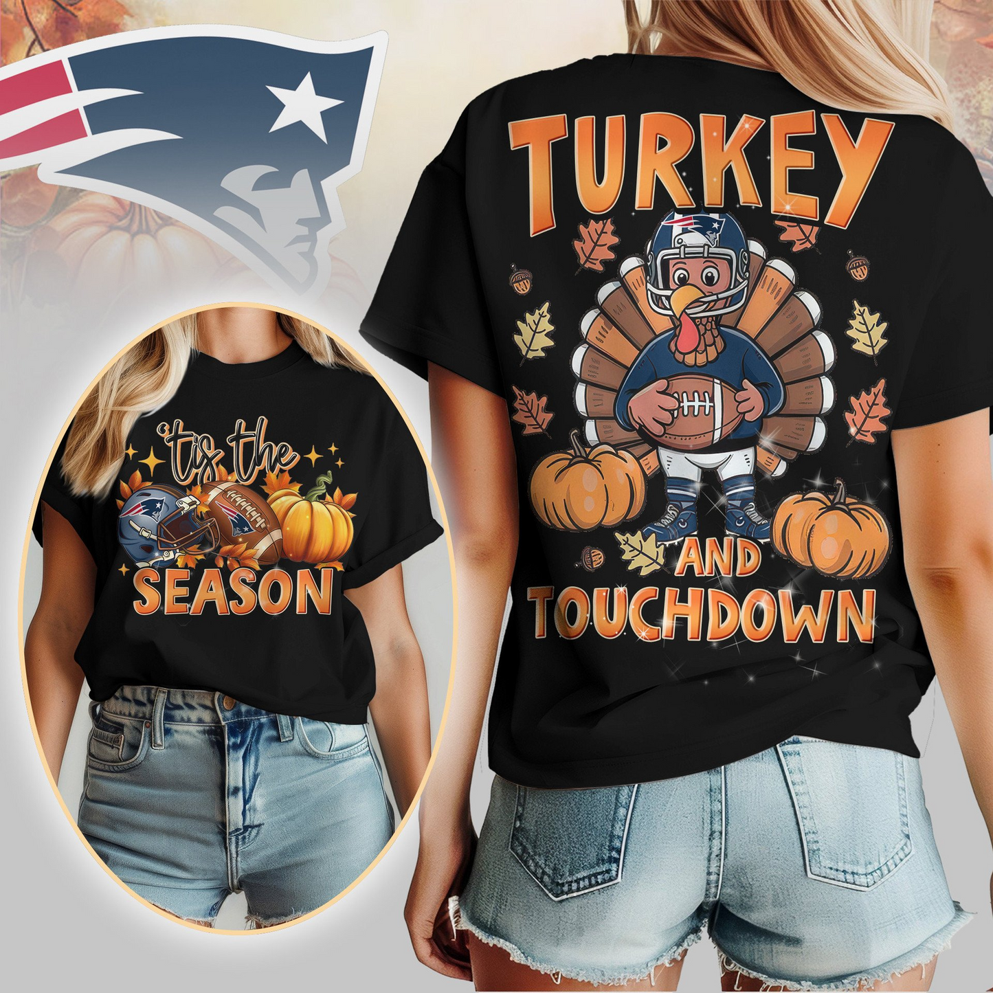 NEP Premium NFL Turkey and Touchdown Women's Shirt DDT NTL