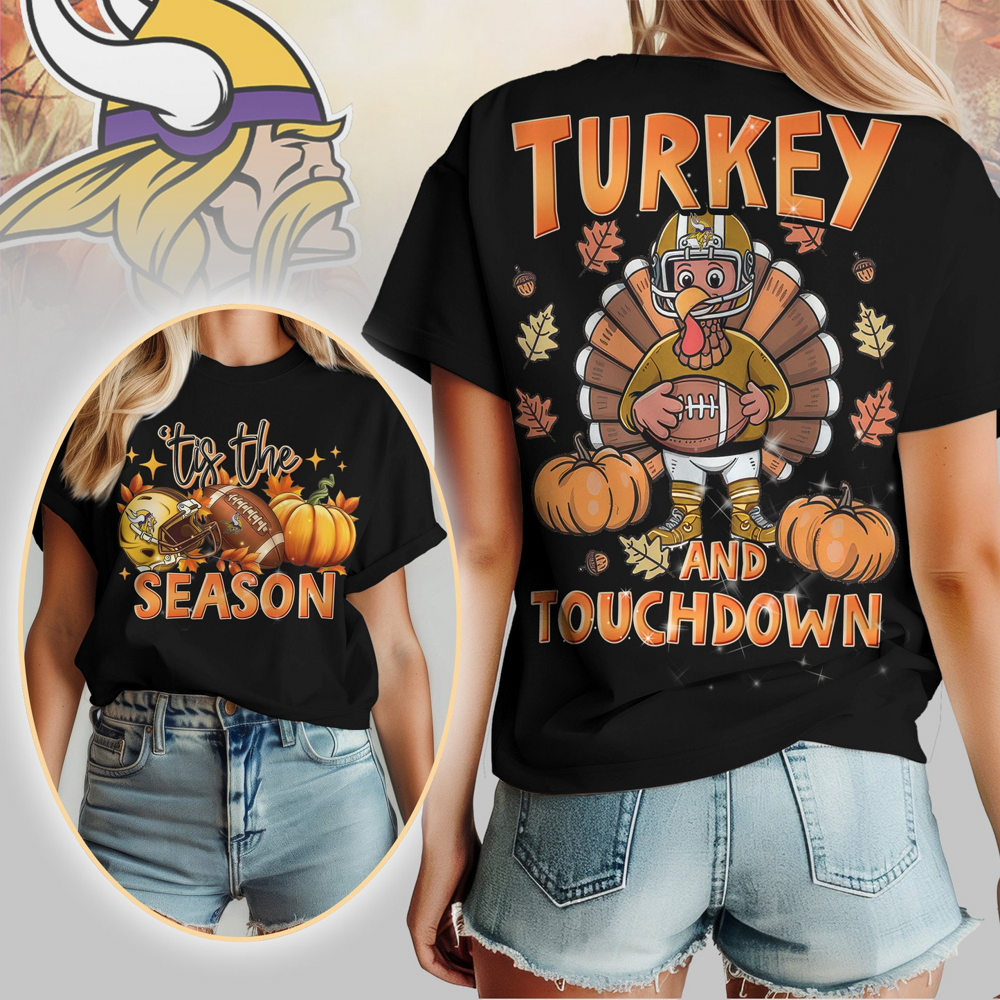 MV Premium NFL Turkey and Touchdown Women's Shirt DDT NTL