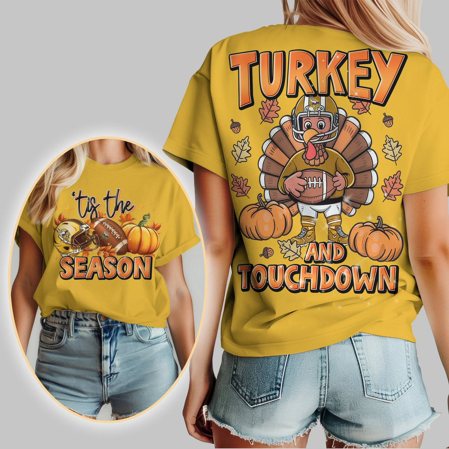 MV Premium NFL Turkey and Touchdown Women's Shirt DDT NTL