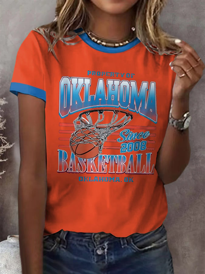 Retro Property Of Oklahoma Since 2008 Basketball Oklahoma, OK Champions 2025 Printed Short-Sleeved T-Shirt DDT NTL