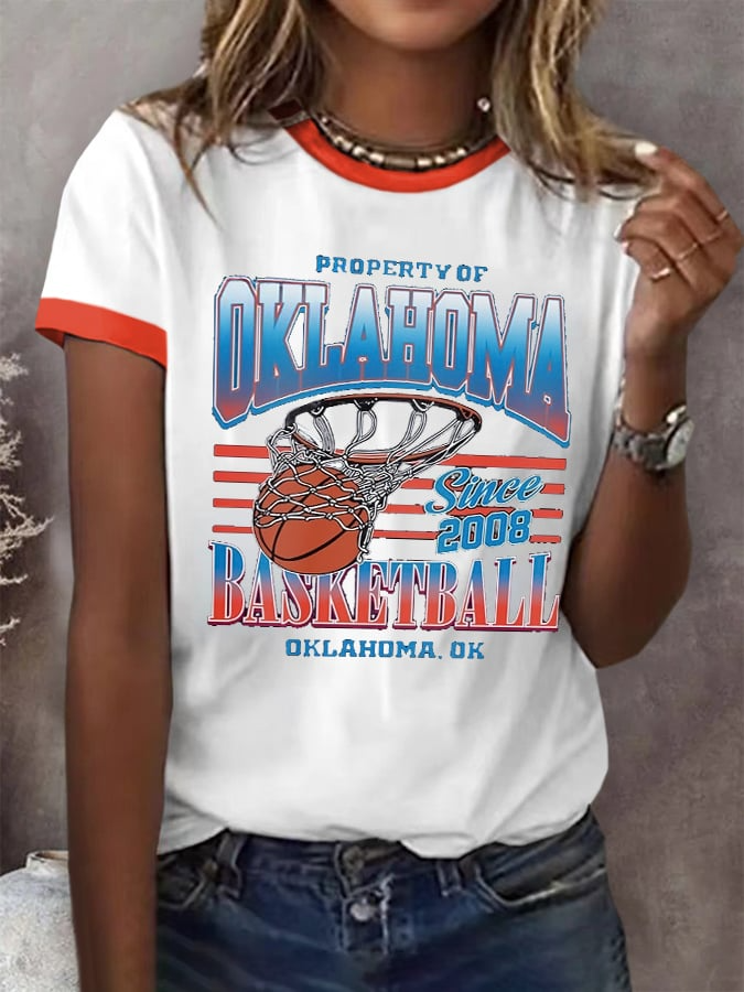 Retro Property Of Oklahoma Since 2008 Basketball Oklahoma, OK Champions 2025 Printed Short-Sleeved T-Shirt DDT NTL