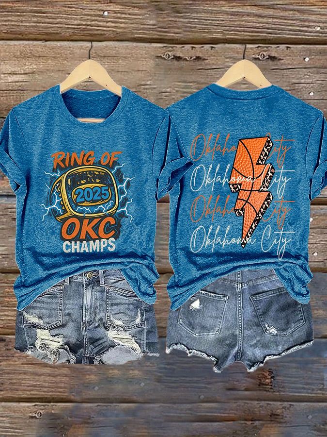 Retro Ring Of 2025 Champs Oklahoma City Print T-Shirt DDT NTL