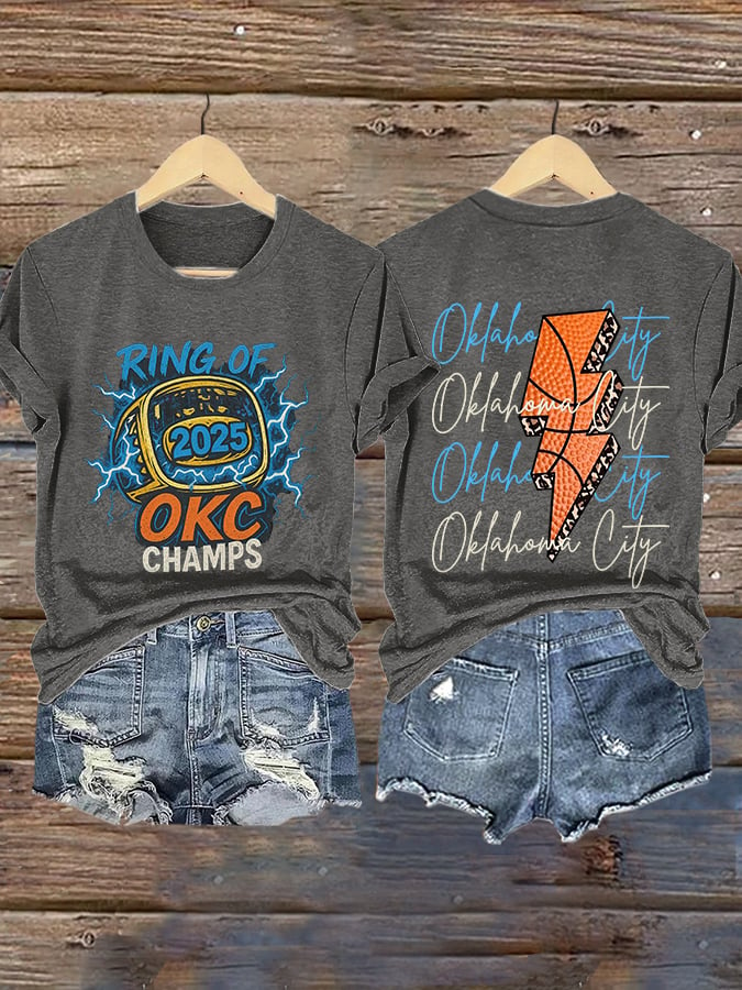 Retro Ring Of 2025 Champs Oklahoma City Print T-Shirt DDT NTL