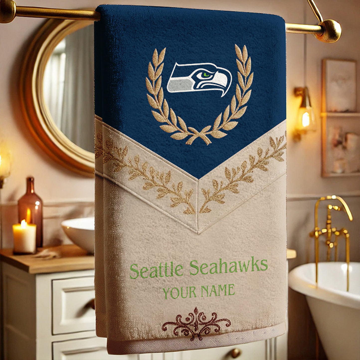 SEA Football New Bath Towel Custom Name DATND TANTD