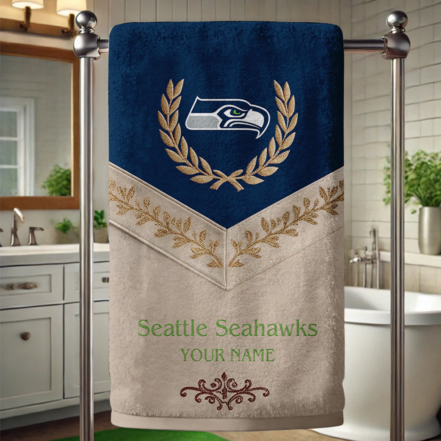 SEA Football New Bath Towel Custom Name DATND TANTD