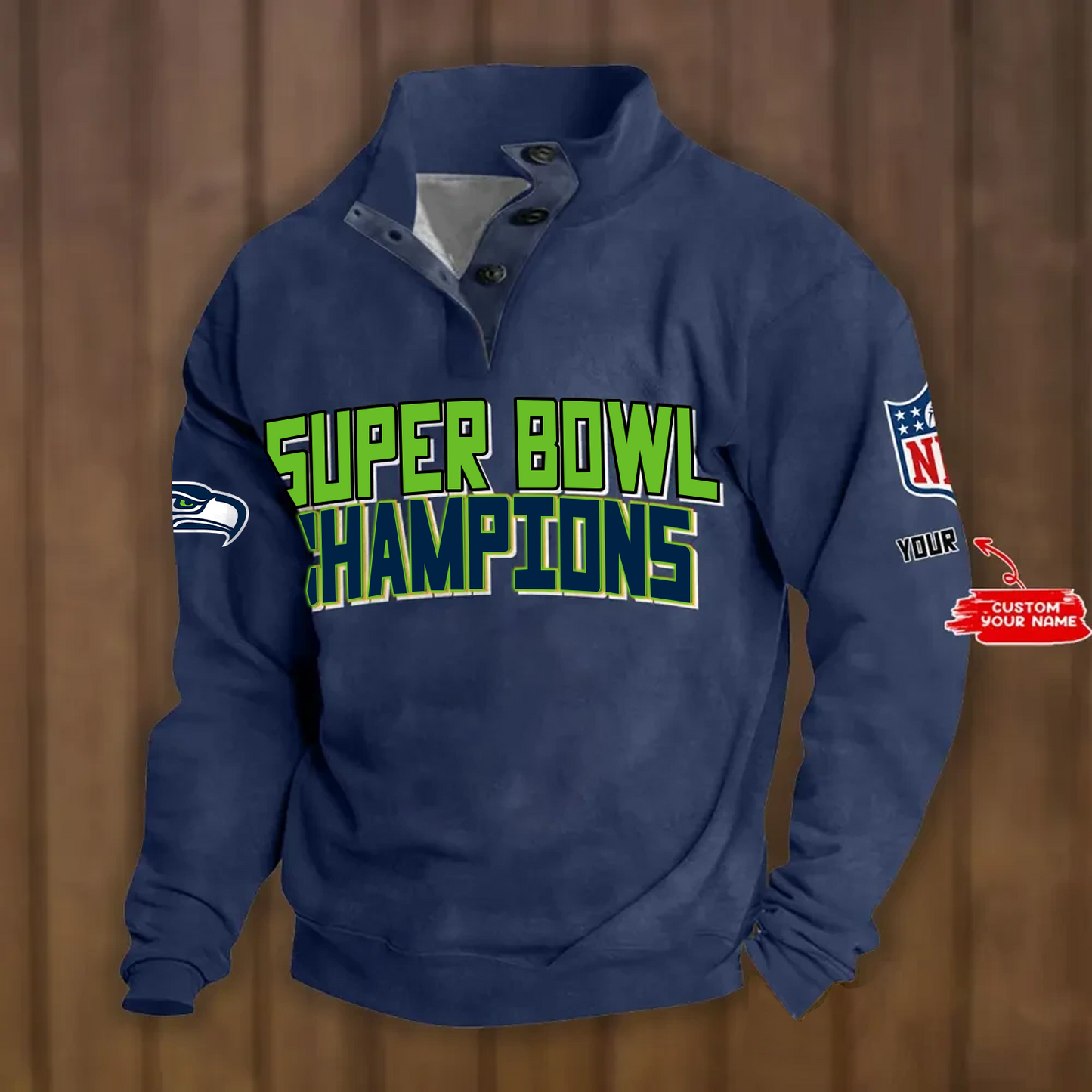 SEA x NFL Double Breasted Stand Collar Hoodies DATND TANTD