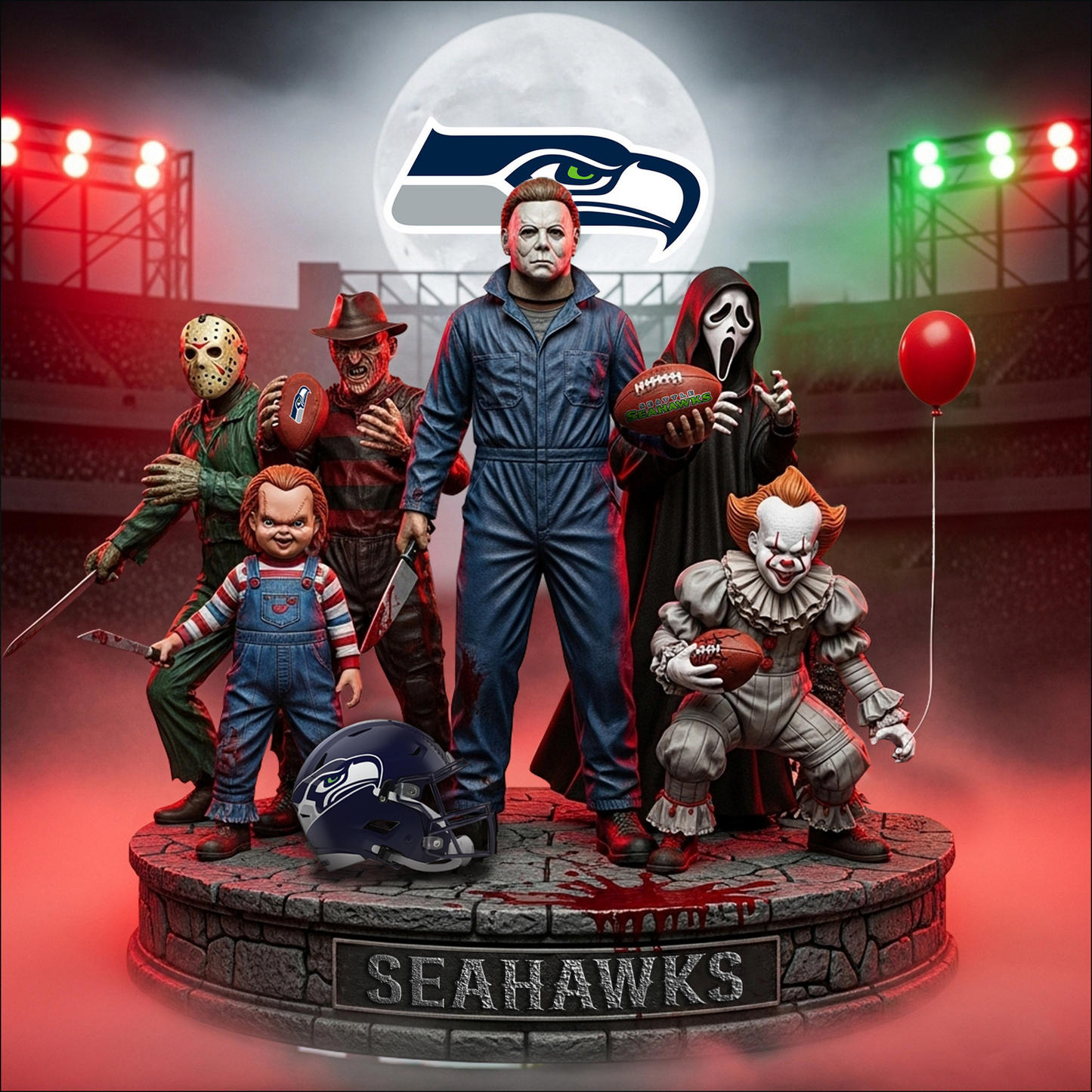 SEA x NFL Personalized Acrylic Block Plaque Halloween