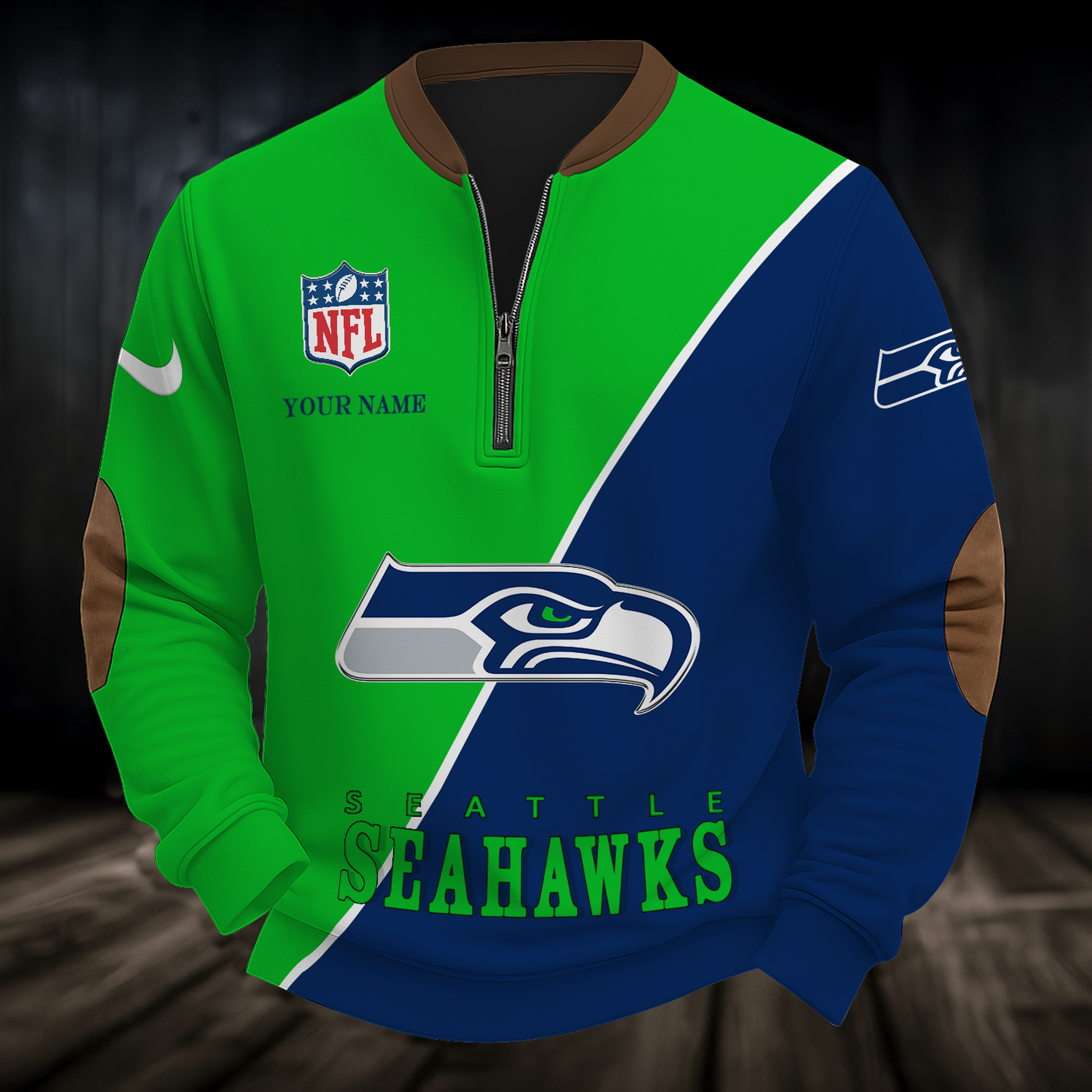 SEA x NFL Premium Personalized Game Day Quarter-Zip DatND ThuongNH