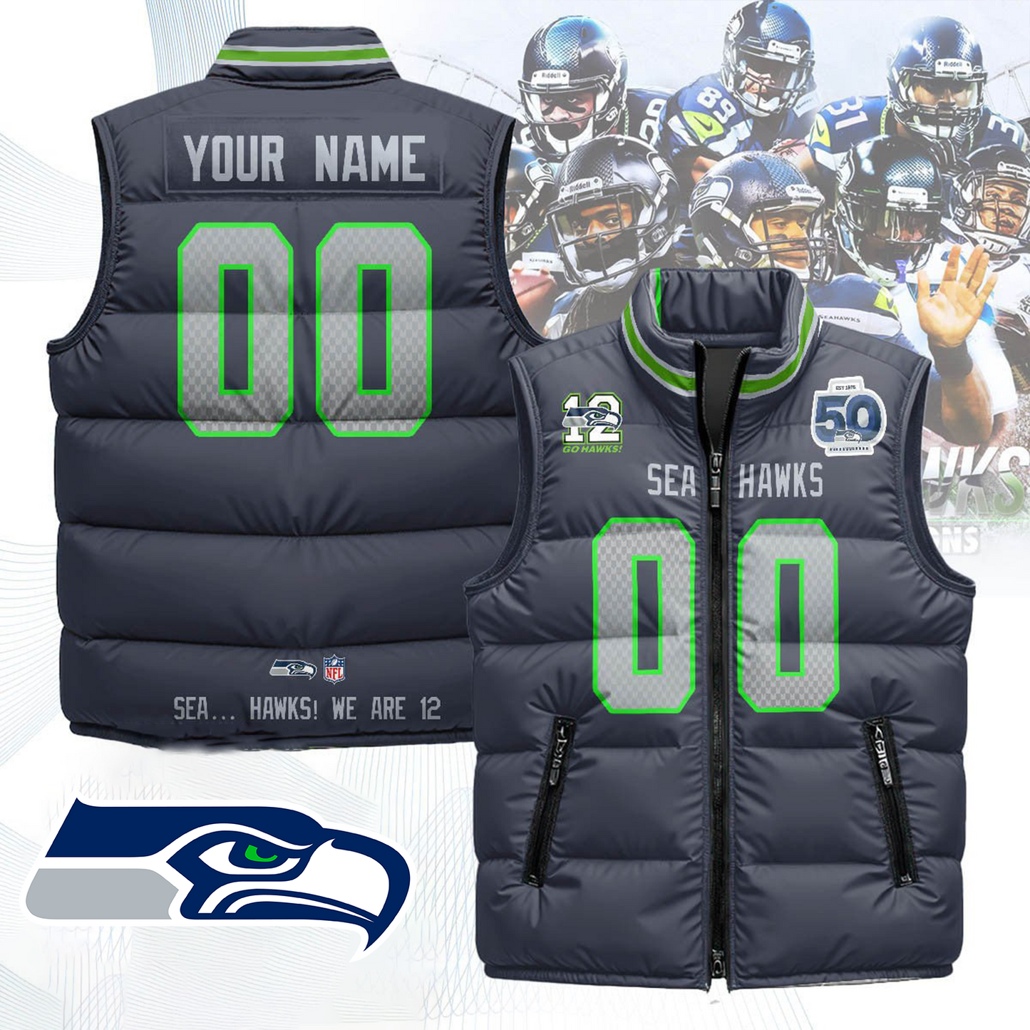 SEA x NFL Unisex Puffer Vest DatND ThuongNH