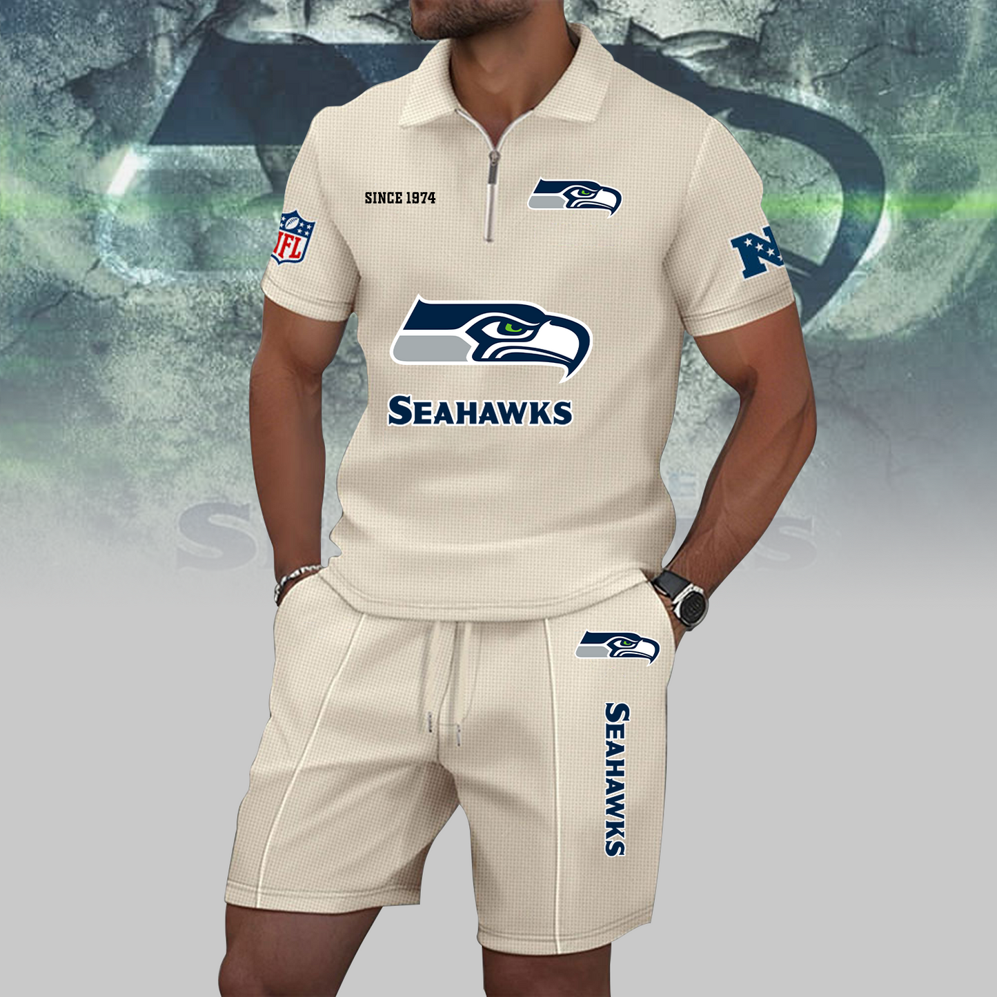 SEA x NFL Zip Polo Set DATND TANTD