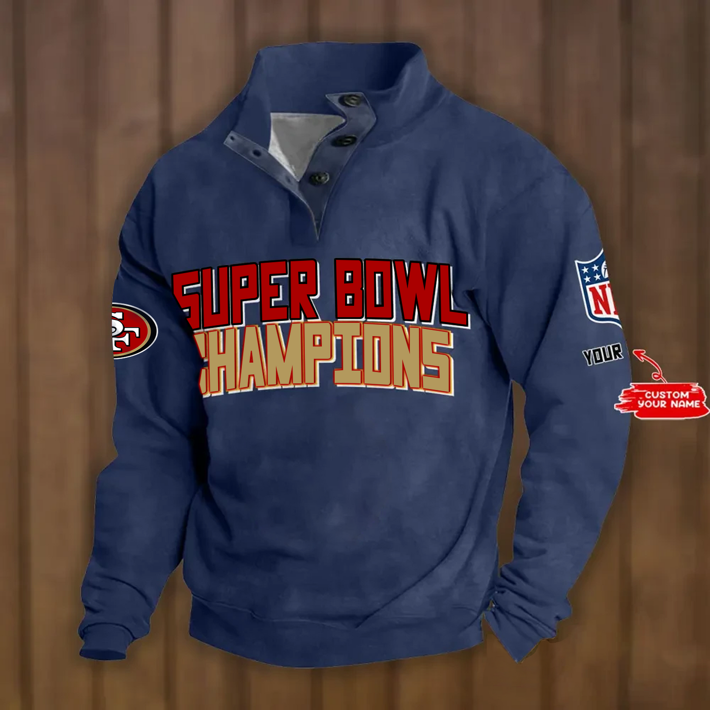 SF x NFL Double Breasted Stand Collar Hoodies DATND TANTD