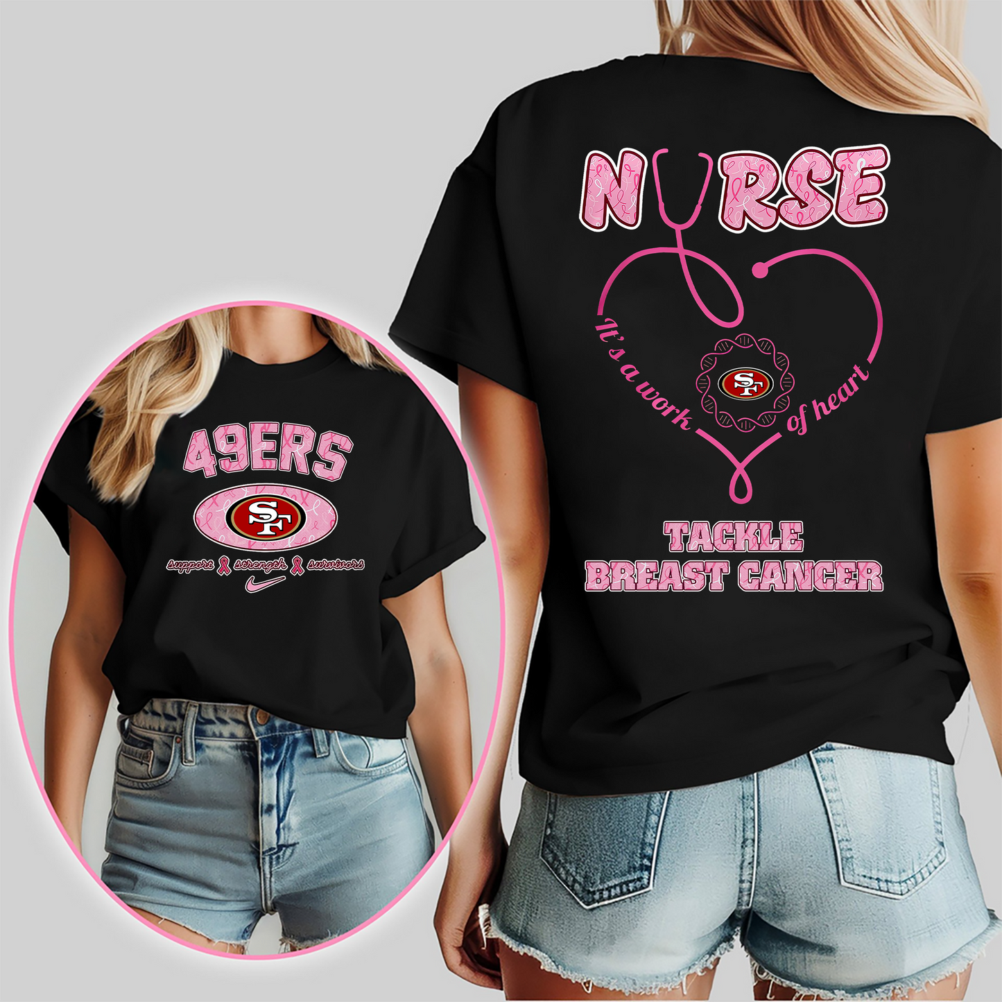 SF49 Nurse Tackle Breast Cancer 3D Shirt DDT CTND