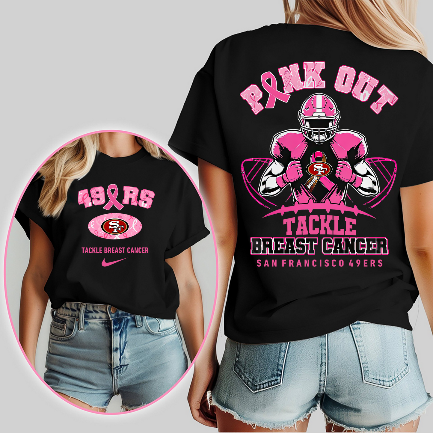 SF49 Pink Out - Tackle Breast Cancer 3D Shirt DDT 060825 CTND