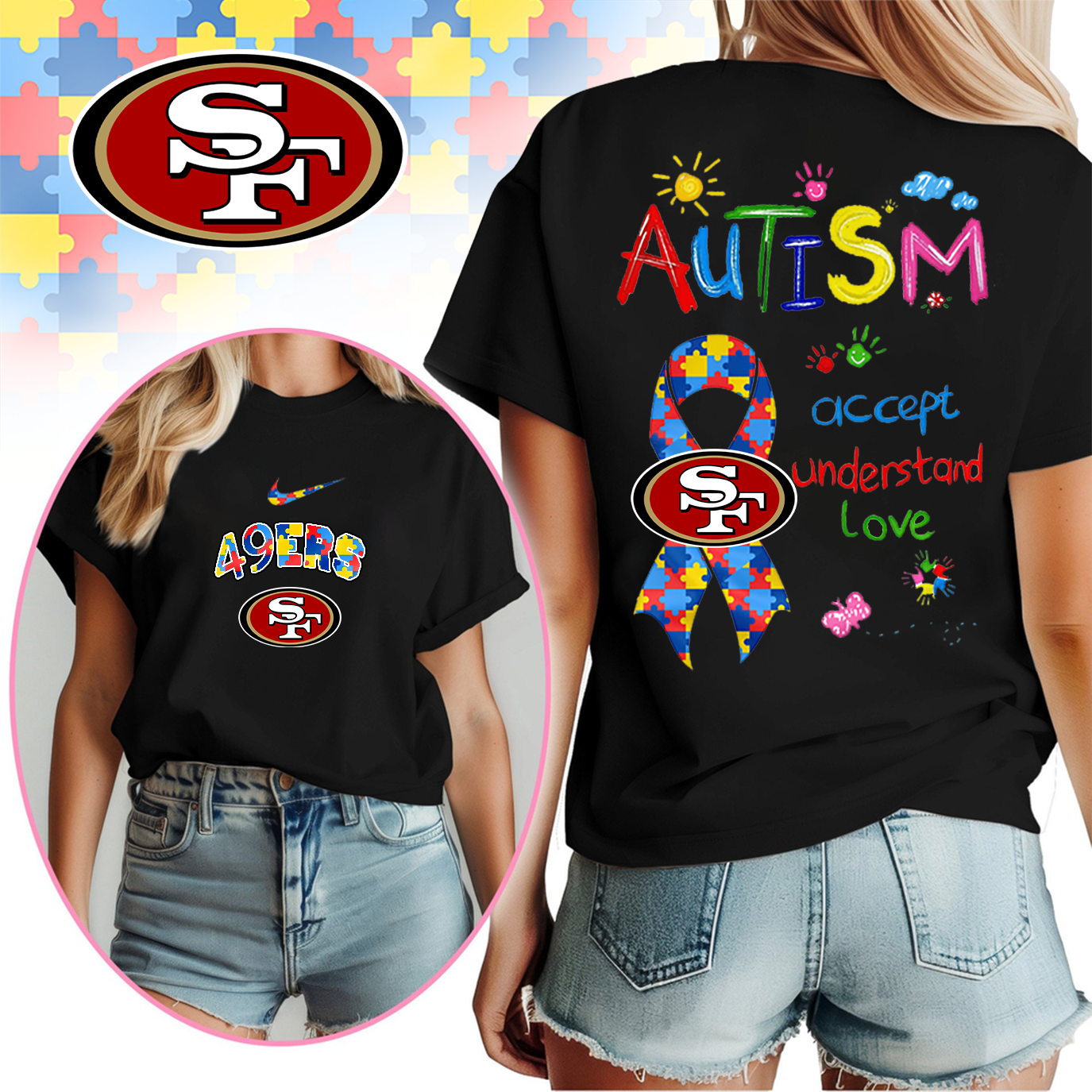 SF49 Premium Autism Awareness 3D Shirt DDT TTV