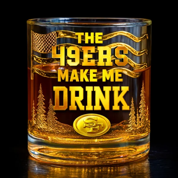 SF49 Premium NFL Golden Whiskey Fan Glass DDT HLPhuong