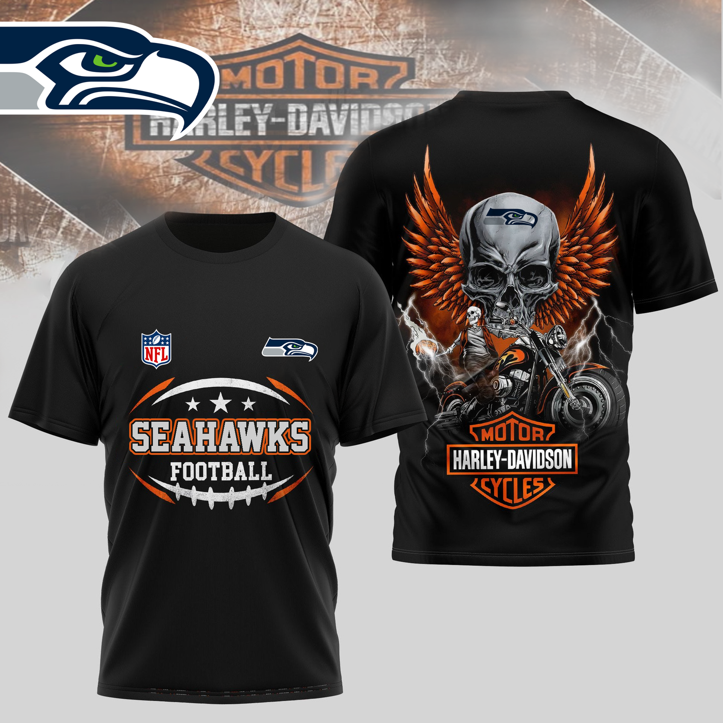 SS Premium NFL Motorcycle 3D Shirt DDT CTND