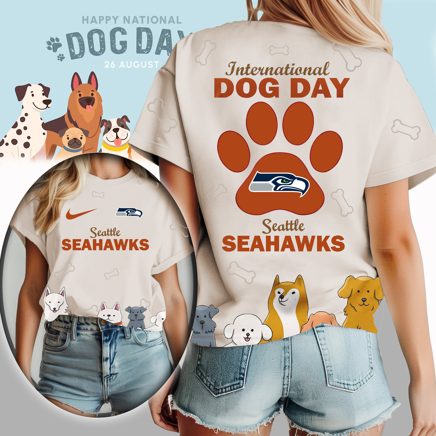 SS Premium NFL International Dog Day 3D Shirt DDT CTND