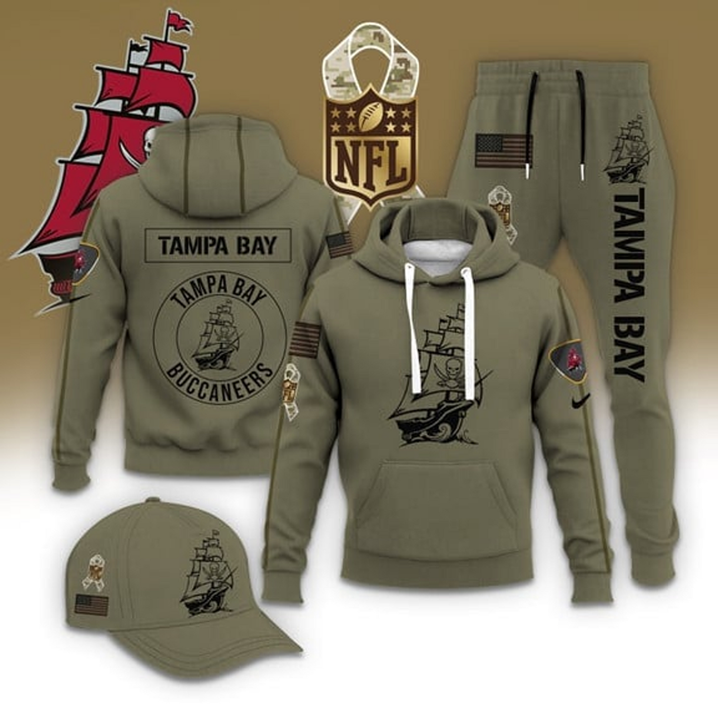 TB X NFL Casual Outfit Set - Hoodie, Jogger, and Cap V1 NAK THUONGNH
