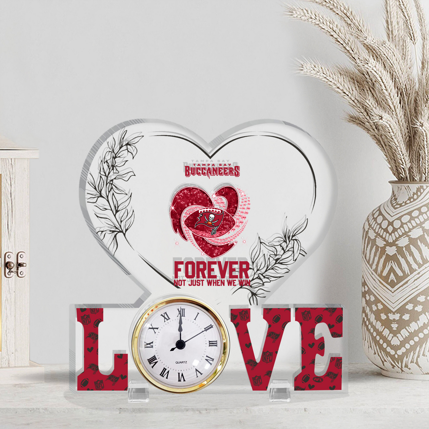 TB x NFL Forever Not Just When We Win Acrylic Clock DATND TANTD