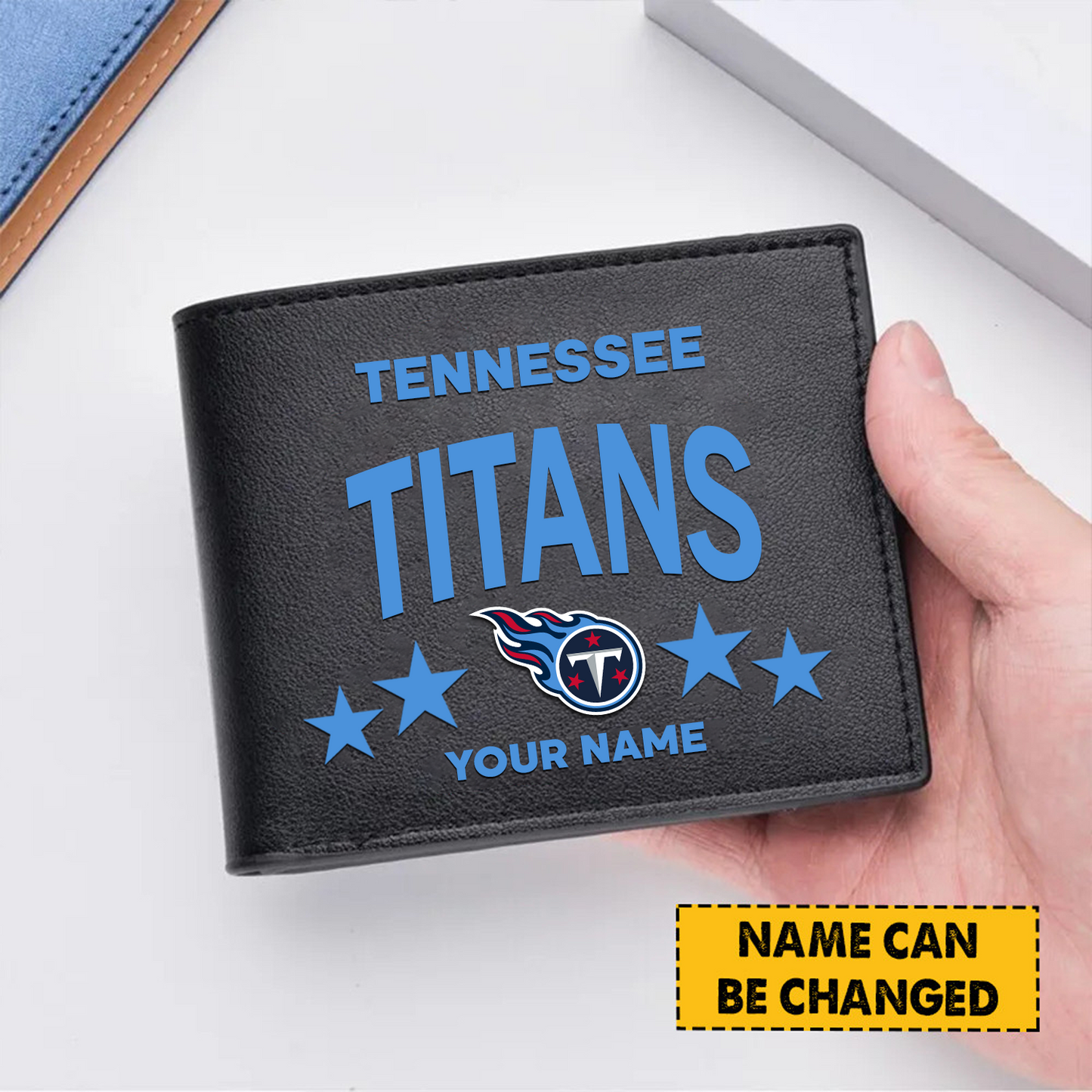 TEN Football Leather Man Black Brown Wallet Personalized Any Name DATND TANTD