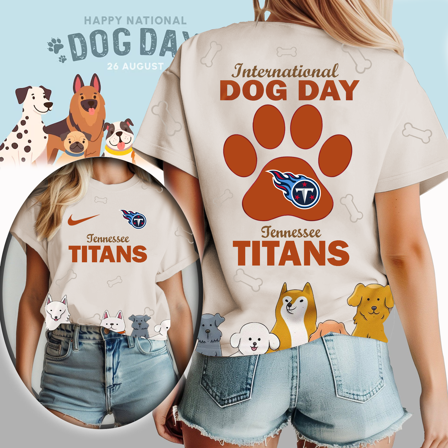TT Premium NFL International Dog Day 3D Shirt DDT CTND