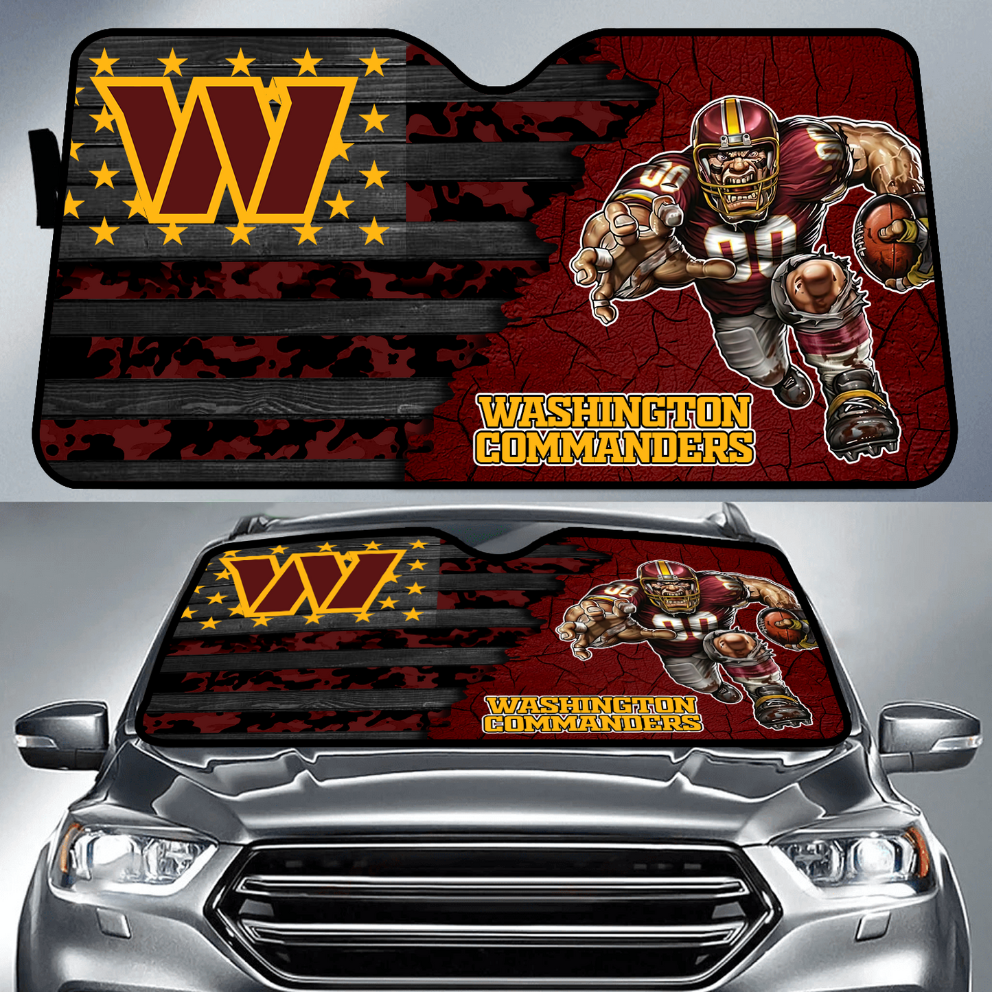 WAS x NFL Personalized Auto Sun Shade DATND TANTD