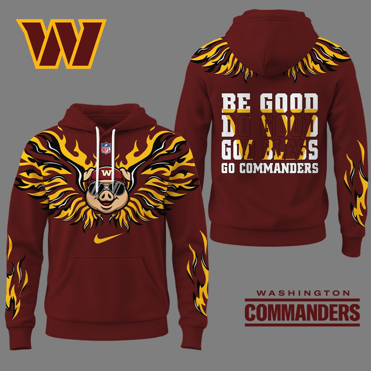 WC Premium NFL Fire Wings 3D Hoodie DDT CTND