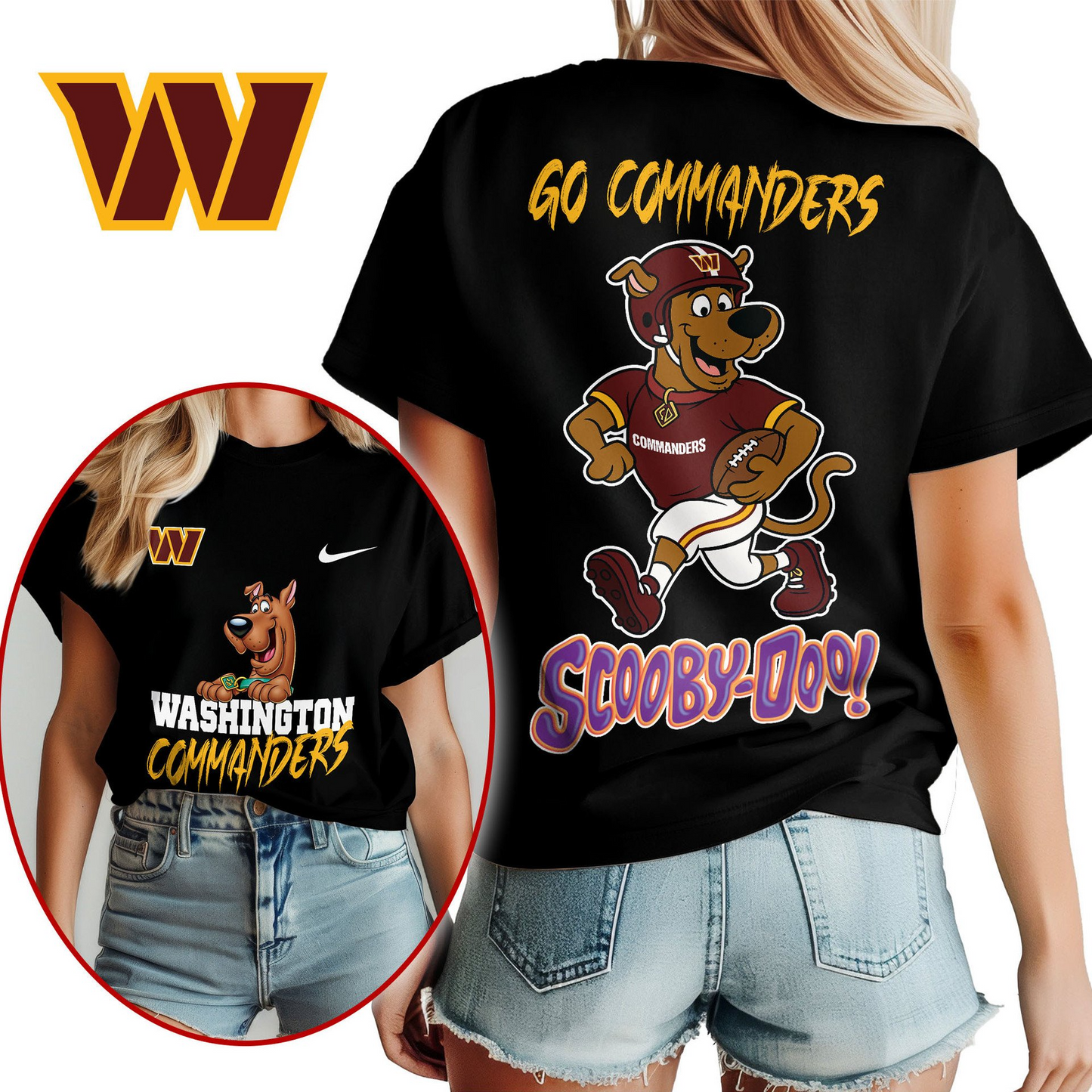 WC Premium NFL Scooby-Doo Fan Women‘s Shirt DDT CTND