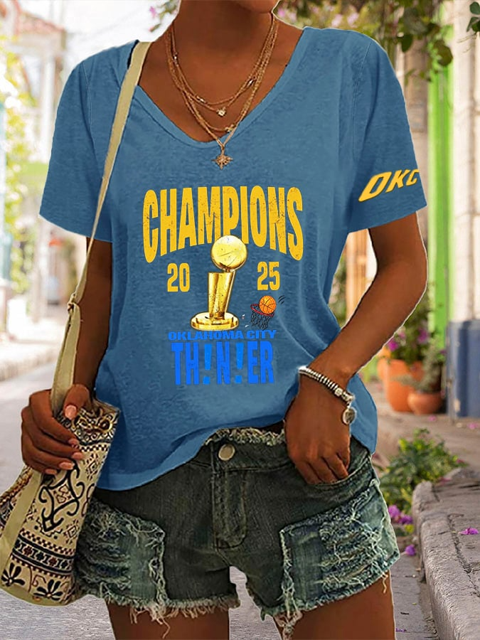 Women's Basketball Print V15 V-Neck T-Shirt DDT NTL