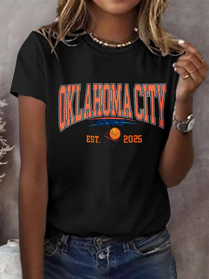 Women's Basketball Print V4 Crew Neck T-Shirt DDT NTL