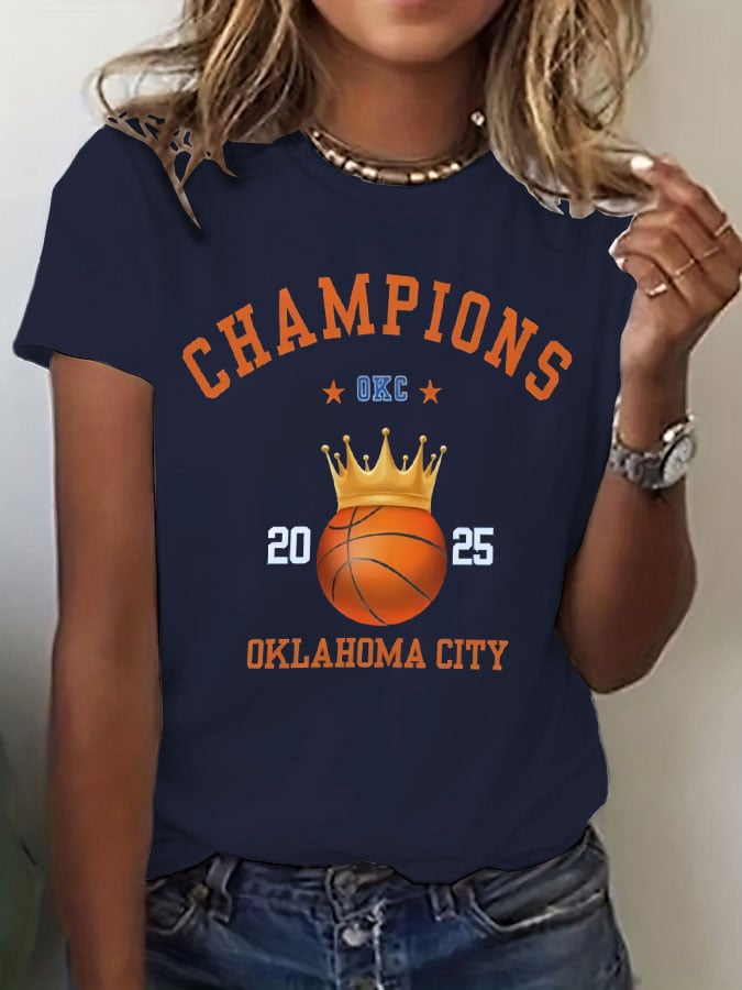 Women's Basketball Print V6 Crew Neck T-Shirt DDT NTL