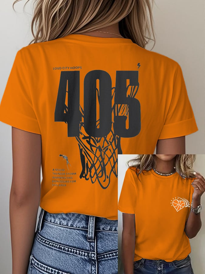 Women's Basketball Print V7 Crew Neck T-Shirt DDT NTL