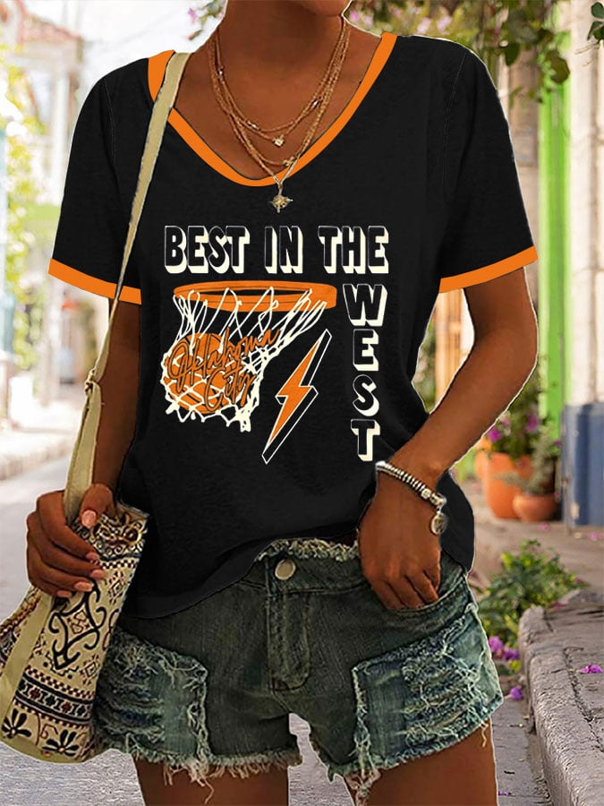 Women's Casual Vintage Basketball T-Shirt DDT NTL
