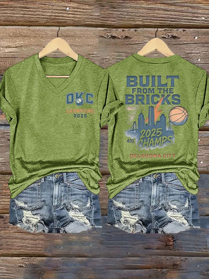 Women's Oklahoma City Pretty 2025 Champion Printed Short-Sleeved T-Shirt DDT NTL