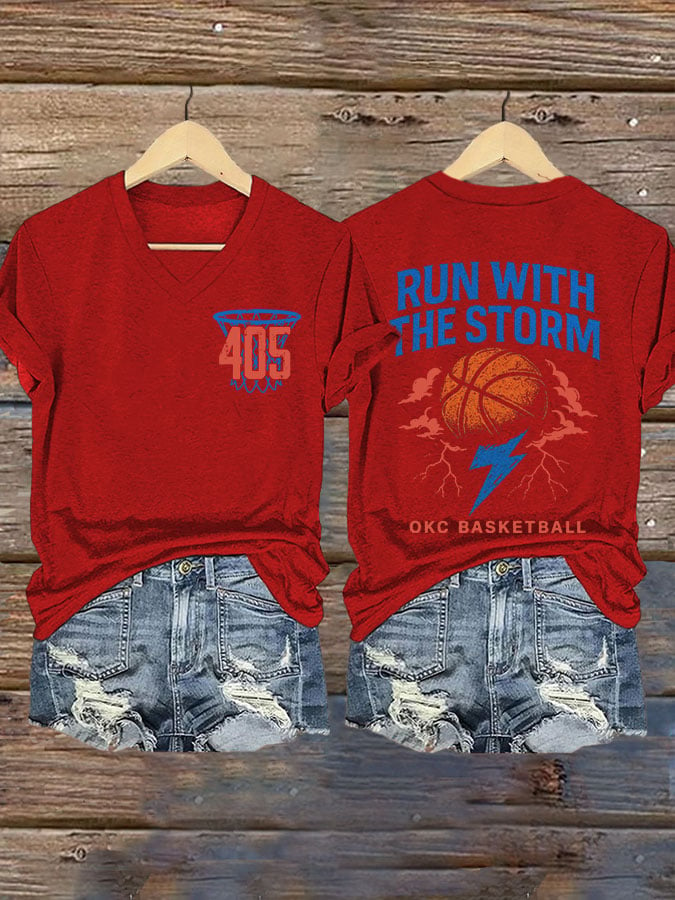 Women's Run With The Storm Print T-shirt DDT NTL