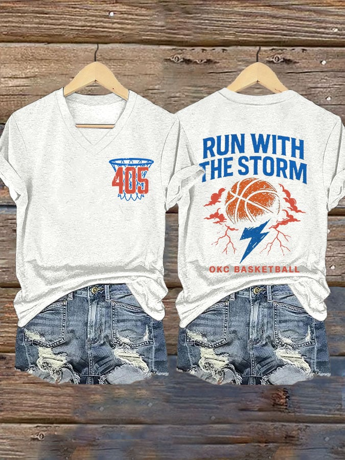 Women's Run With The Storm Print T-shirt DDT NTL