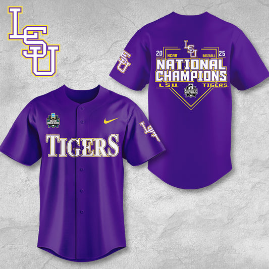 LSU 2025 NCAA Baseball National Champions V6 Baseball Jersey DDT TTV