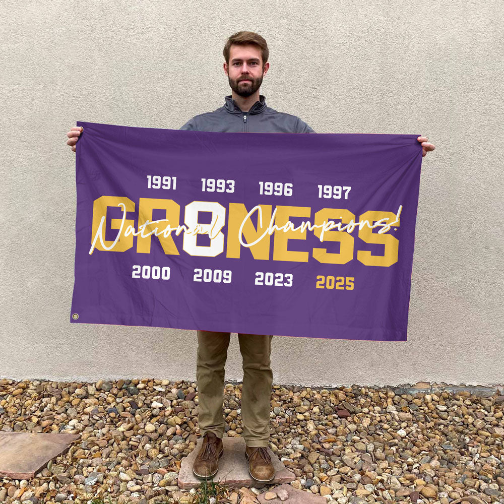 LSU 2025 NCAA Baseball National Champions V10 3D House Flag DDT TTV