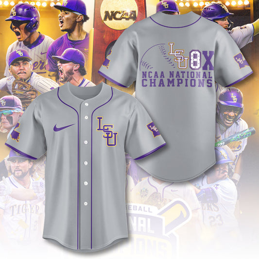 LSU 2025 NCAA Baseball National Champions V17 Baseball Jersey DDT TTV