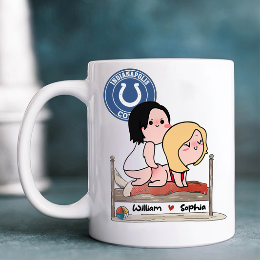 NFL Indianapolis Colts I Can't Stop Thinkin About Doin You Doggy Personalized White Mug