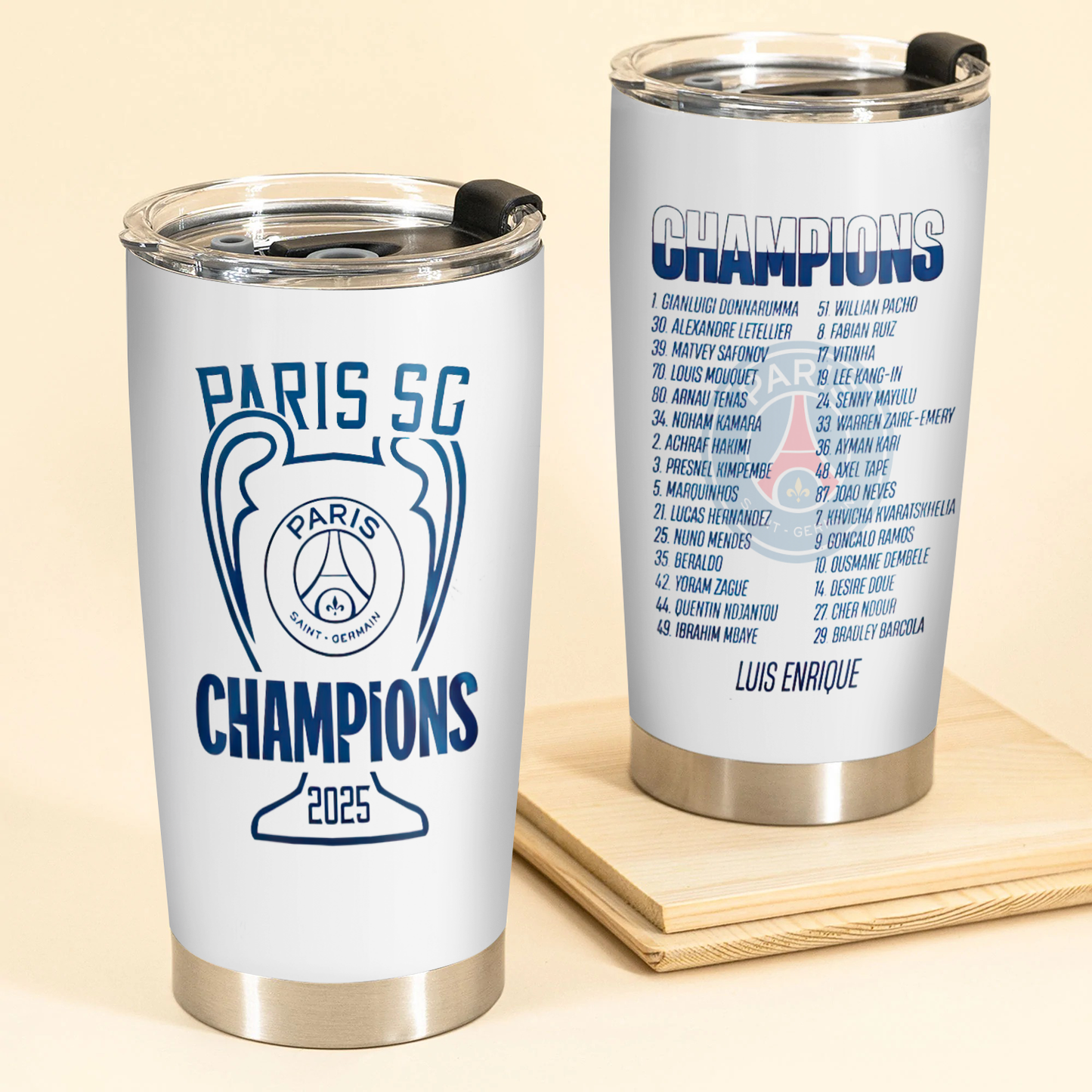 Paris SG UEFA Champions League V12 Winner Tumbler DDTCTND