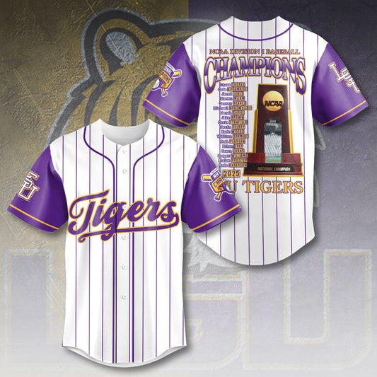 LSU 2025 NCAA Baseball National Champions V26 Baseball Jersey DDT TTV