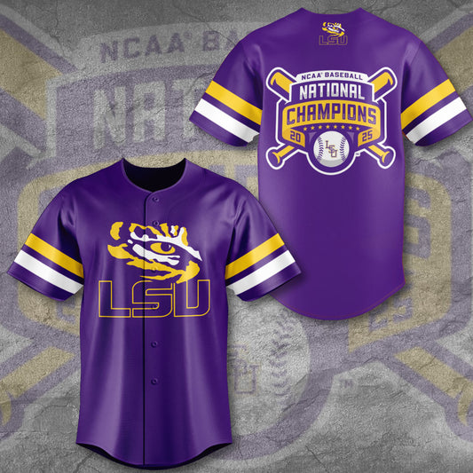 LSU 2025 NCAA Baseball National Champions V28 Baseball Jersey DDT TTV