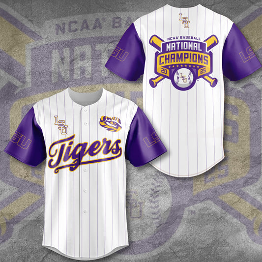 LSU 2025 NCAA Baseball National Champions V29 Baseball Jersey DDT TTV