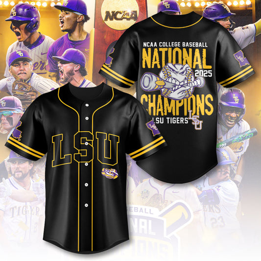 LSU 2025 NCAA Baseball National Champions V31 Baseball Jersey DDT TTV