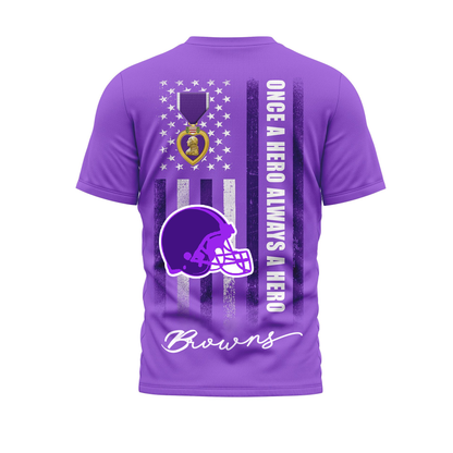 CLE Premium National Purple Hear Day 3D Shirt DDT TTV