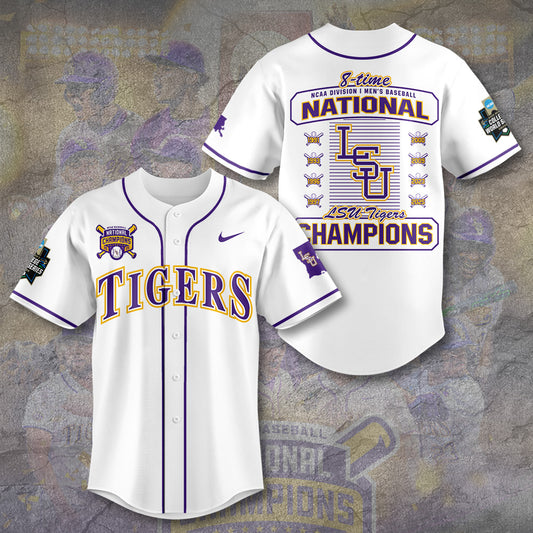 LSU 2025 NCAA Baseball National Champions V38 Baseball Jersey DDT TTV