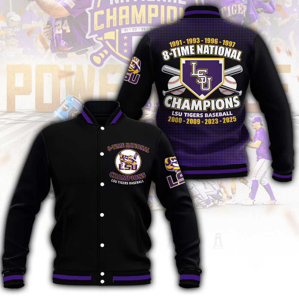 LSU 2025 NCAA Baseball National Champions Varsity Jacket DDT TTV