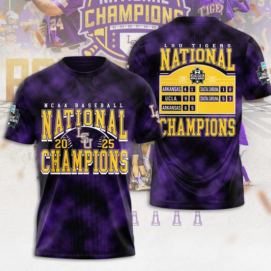 LSU Wins 2025 DI Baseball National Championship V8 Shirt DDT CTND